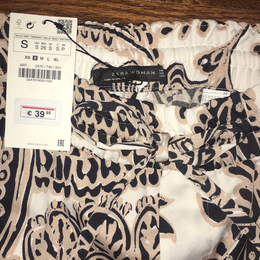 ZARA PAISLEY PRINT PANTS SIZE SMALL - Picture 5 of 7
